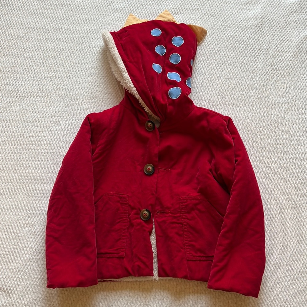 Bella Bliss Red Dino Coat - Sz 4